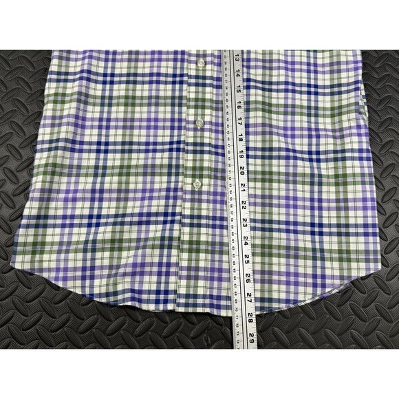 SERO by Forsyth Non-Iron Tailored Fit Long Sleeve Purple Plaid Shirt Men's Small - Picture 3 of 6
